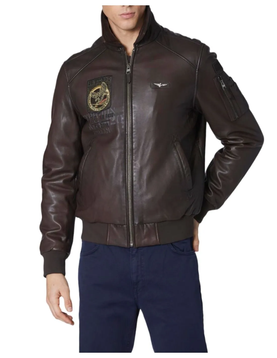 AERONAUTICA MILITARE GIUBBINO PELLE UOMO PILOT