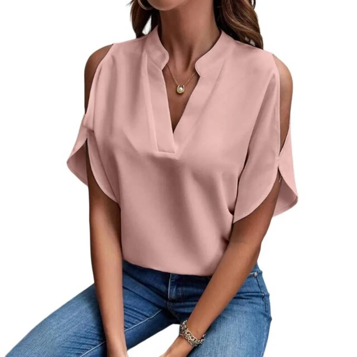 Camicetta a maniche corte Top per abbigliamento donna 2024 T-shirt Casual estiva T-shirt femminile elegante moda Solid Slim Pull