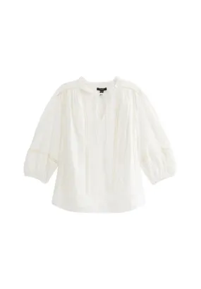 CURVES CUTWORK TIE NECK  - Camicetta