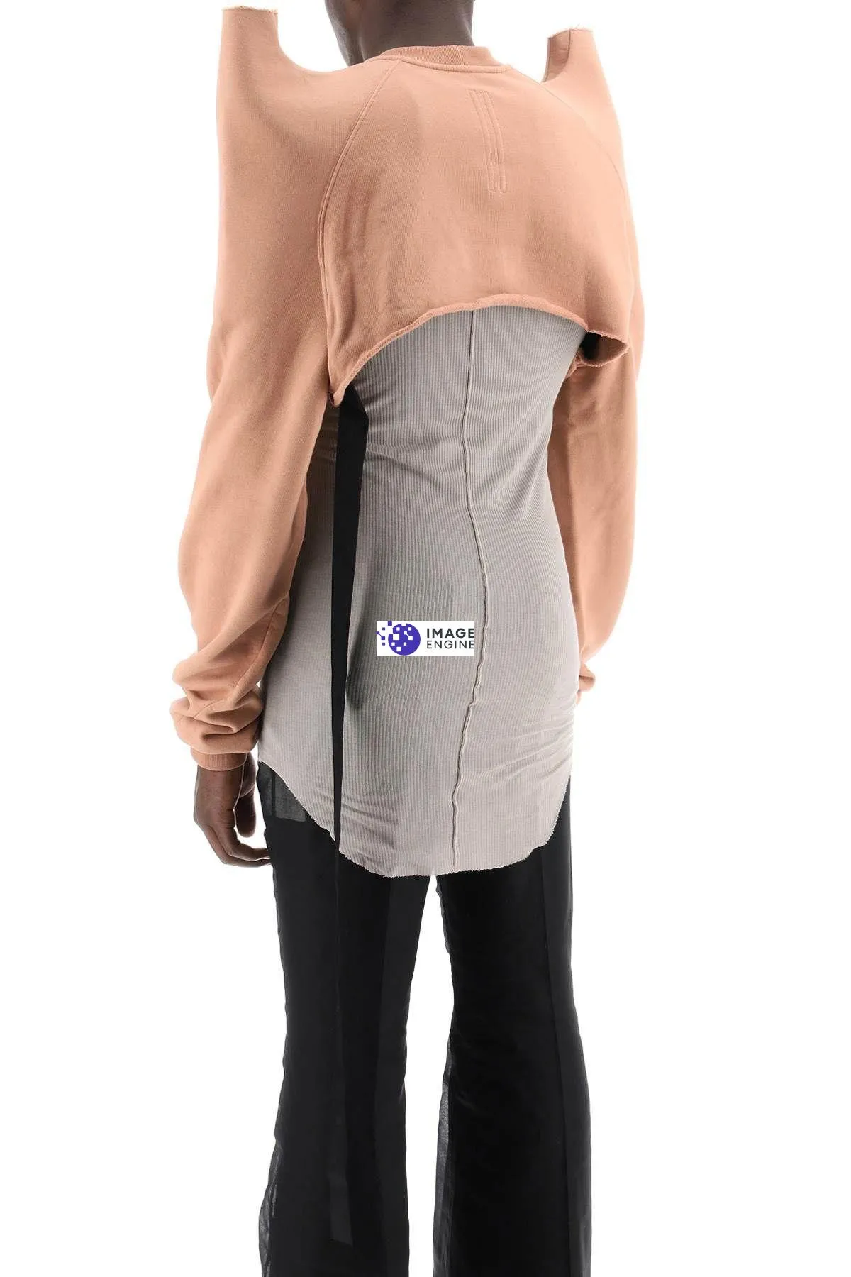 Felpa cropped con spalle Tec