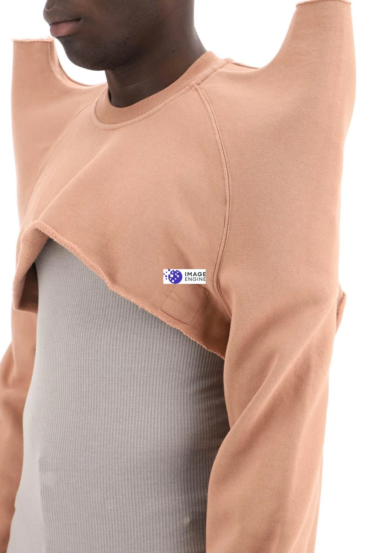 Felpa cropped con spalle Tec