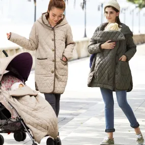 Giaccone impermeabile mamma-bimbo con sacco passeggino multifunzione coordinato