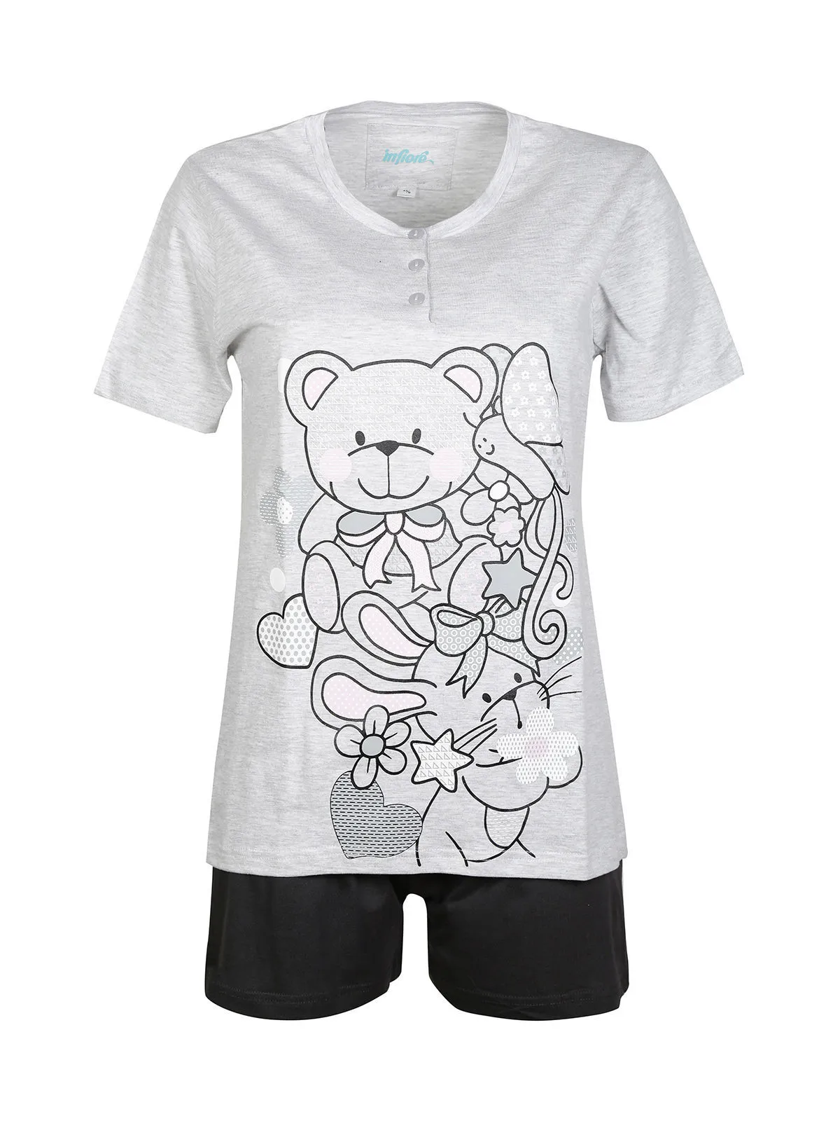 Infiore Pyjama coton femme manches courtes