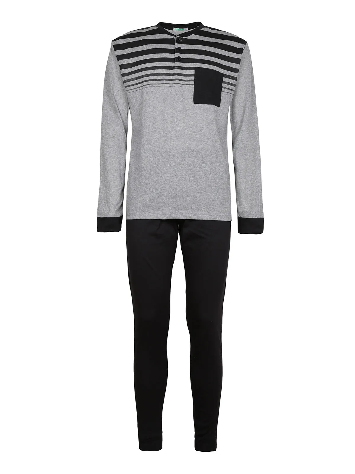Linea Ambro Pyjama long pour homme en coton avec poche