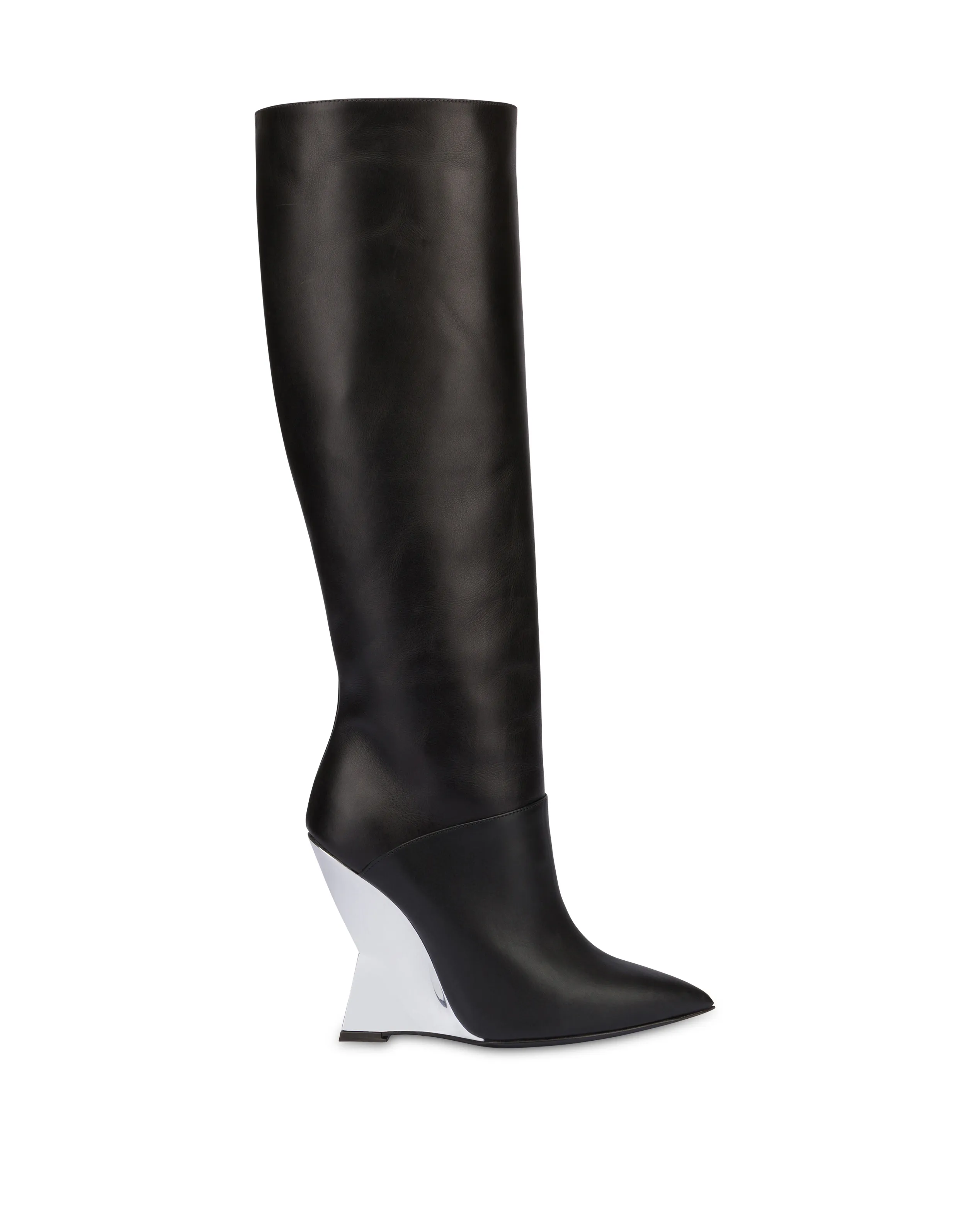     Linea Pollini Stivali In Vitello Extravagance Nero/argento