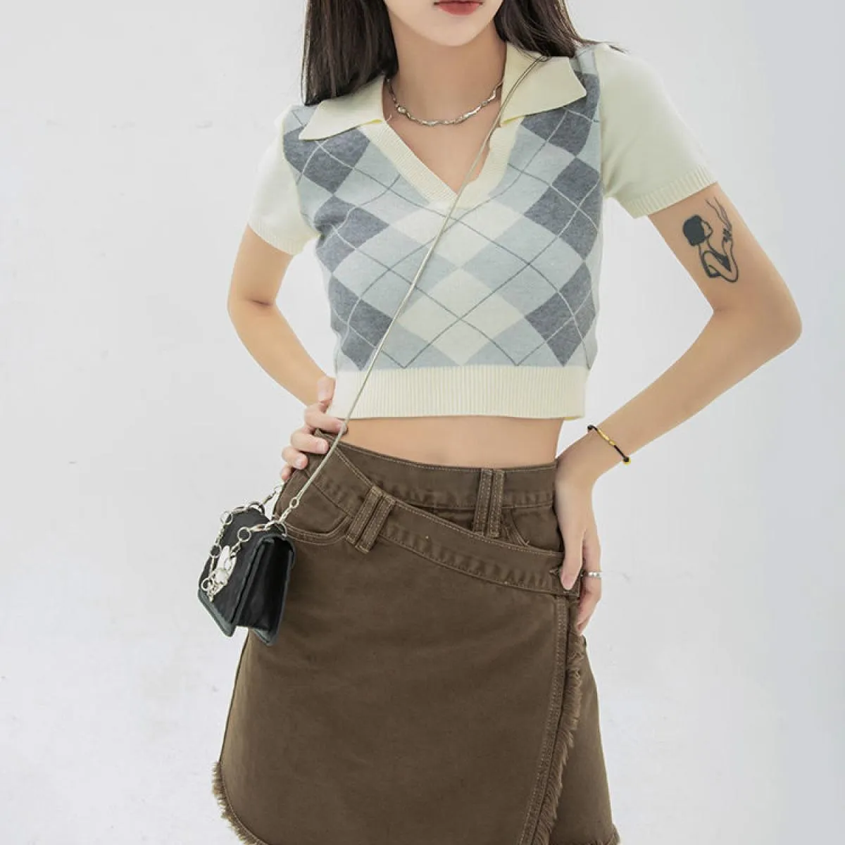 Minigonne Donna Asimmetrico Streetwear Design Semplice Pura Personalità popolare Estate Denim Faldas Ulzzang Ladies Allm
