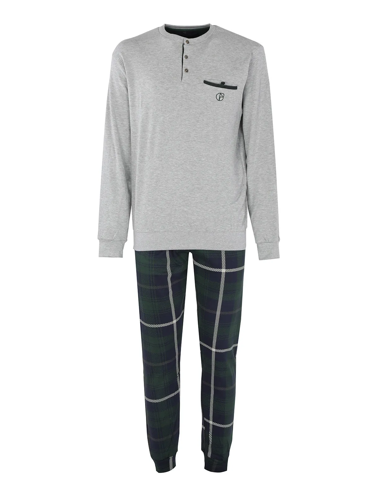 Nazareno Gabrielli Pyjama homme en coton interlock à carreaux