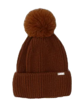 STEVE MADDEN Womens Bobble Hat One Size Brown Acrylic