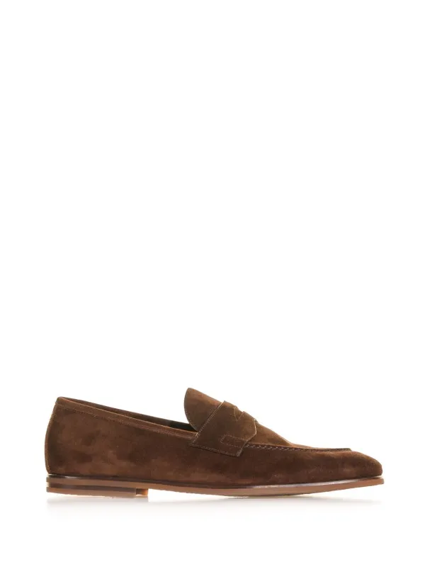 Suede loafer with band